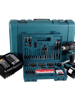 Makita DHP 482 SFK  Akku Schlagbohrschrauber 18 V 62Nm + 1x Akku 3,0Ah + Ladegerät + 100 tlg. Bit Bohrer Set + Koffer - Toolbrothers