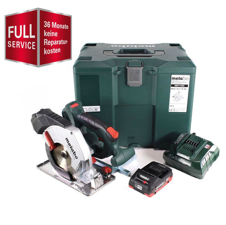 GRATIS 3 Jahre Full Service Rundum Schutz Metabo MKS 18 LTX 58 Akku Metall Handkreissäge 18V 165 mm + 1x Akku 4,0Ah + Ladegerät + MetaLoc