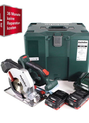 GRATIS 3 Jahre Full Service Rundum Schutz Metabo MKS 18 LTX 58 Akku Metall Handkreissäge 18V 165 mm + 2x Akku 4,0Ah + Ladegerät + MetaLoc