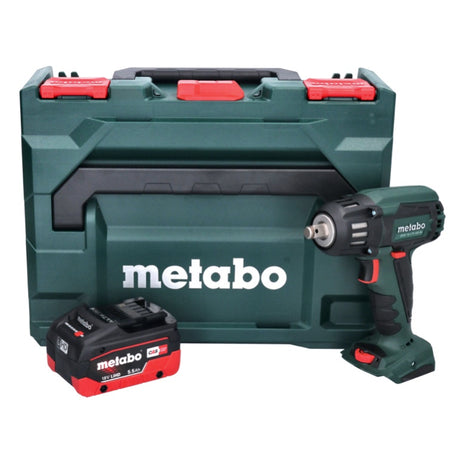 Metabo SSW 18 LTX 400 BL Akku Schlagschrauber 18 V 400 Nm 1/2" Brushless + 1x Akku 5,5 Ah + metaBOX - ohne Ladegerät