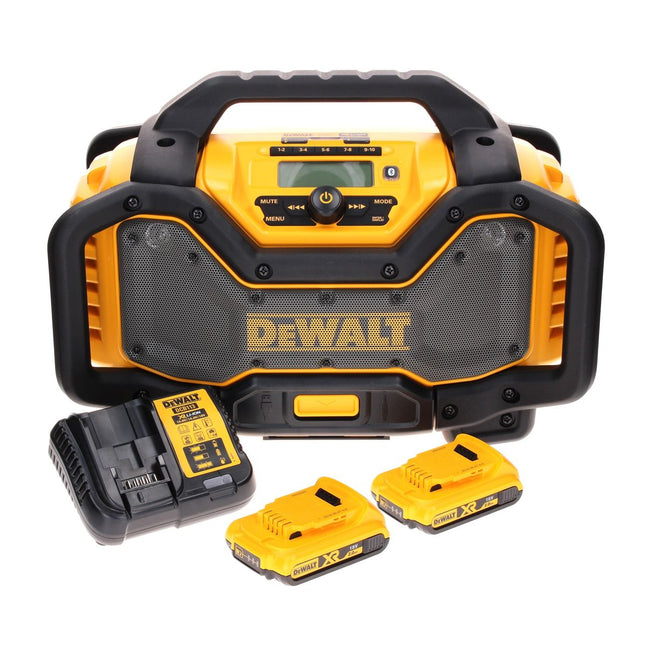 Radio a batteria DeWalt DCR 027 D2 DAB+ 10,8-18,0 V + 2 batterie 2,0 Ah + caricabatterie
