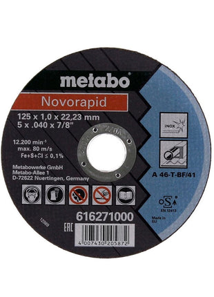 Meuleuse d'angle Metabo W 850-125 850 W 125 mm (603608000) + 26x disques à tronçonner + écrou à serrage rapide