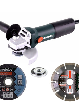 Meuleuse d'angle Metabo W 850-125 850 W 125 mm (603608000) + 26x disques à tronçonner + écrou à serrage rapide