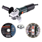 Amoladora angular Metabo WEV 850-125 850 W 125 mm (603611000) + 26 discos de corte + tuerca de cierre rápido