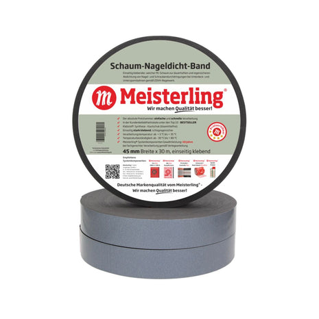 Meisterling Ruban d'étanchéité en mousse pour clous 3 mm x 45 mm x 30 m (006040000040)