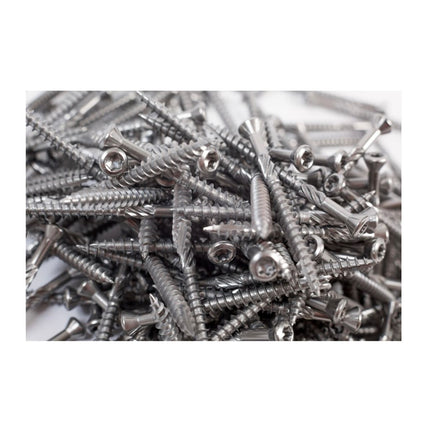 Meisterling Viti per terrazze 6x100 mm - 200 pezzi ( 010010000051 ) Punta CUT 90° lente a testa svasata con filettatura grossa Torx 2/3 acciaio inossidabile VA