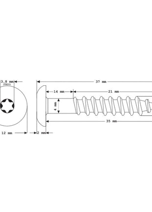 Meisterling Fassadenschrauben 5,5x35 mm 100 Stück ( 010030000101 ) 12 mm Flachkopf weiß mit Torx Teilgewinde V4A Edelstahl