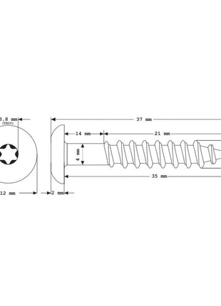 Meisterling Vis de façade 5,5x35 mm, 100 pcs., tête plate 12 mm, filetage partiel, empreinte Torx, acier inoxydable V4A, gris clair (010030000121)