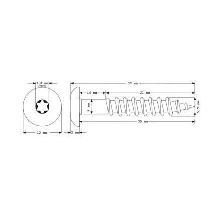 Meisterling Fassadenschrauben 5,5x35 mm 100 Stück ( 010030000141 ) 12 mm Flachkopf dunkelgrün mit Torx Teilgewinde V4A Edelstahl