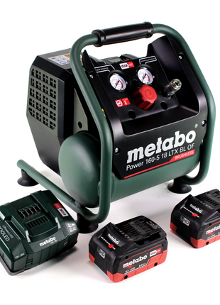 Metabo Power 160-5 18 LTX BL OF Akku Kompressor 18 V 8,0 bar Brushless + 2x LiHD Akkupack 8,0 Ah + Ladegerät