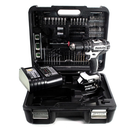 Makita DHP 482 SMTKW Akku Schlagbohrschrauber 18 V 62 Nm + 1x Akku 4,0 Ah + Ladegerät + 101 tlg. Zubehörset + Koffer