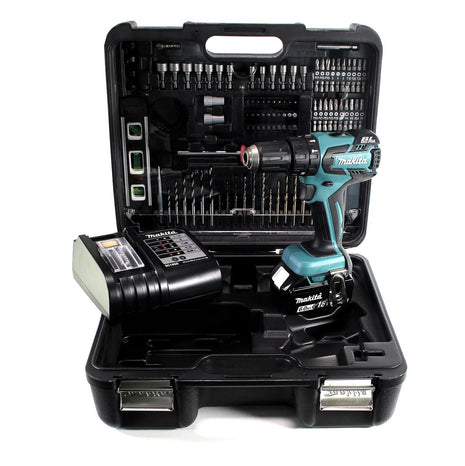 Taladro percutor inalámbrico Makita DHP 459 SGTK 18 V 45 Nm sin escobillas + 1x batería 6,0 Ah + cargador + set de accesorios 101 piezas + estuche