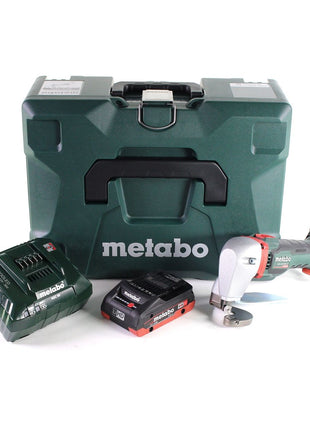 Metabo SCV 18 LTX BL 1.6 Cisaille à tôle sans fil 18 V Brushless + 1x Batterie LiHD 4,0 Ah + Chargeur + Coffret MetaLoc