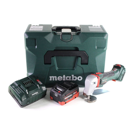 Metabo SCV 18 LTX BL 1,6 Cisaille à tôle sans fil 18V Brushless + 1x Batterie LiHD 5,5 Ah  + Chargeur + Coffret MetaLoc