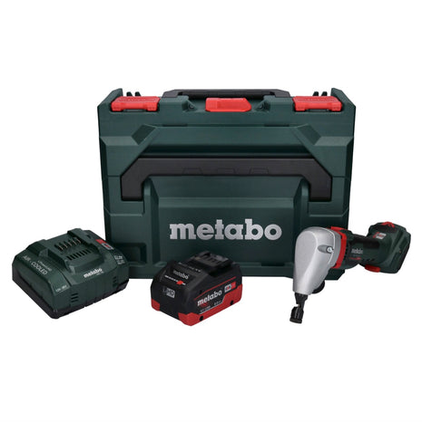 Metabo NIV 18 LTX BL 1.6 Grignoteuse sans fil 18 V grignoteuse brushless + 1x Batterie LiHD 8.0 Ah + Chargeur + metaBOX