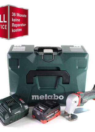 GRATIS 3 años de servicio completo protección integral Metabo SCV 18 LTX BL 1.6 batería tijeras de hojalatero 18 V sin escobillas + 1x batería LiHD 5,5 Ah + cargador + MetaLoc