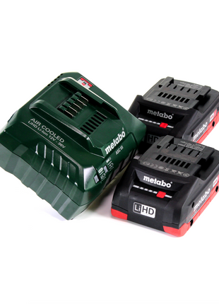 Meuleuse droite à batterie Metabo GA 18 LTX 18 V + 2x batterie LiHD 4,0 Ah + chargeur + MetaLoc