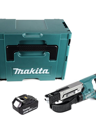 Cargador de batería Makita DFR 550 G1J destornillador 18 V 25 - 55 mm + 1x batería 6,0 Ah + Makpac - sin cargador