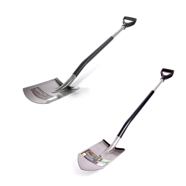 Fiskars Ergonomic Gartenspaten rund ( 131400 ) + Gärtnerspaten Ergonomic spitz ( 131410 )