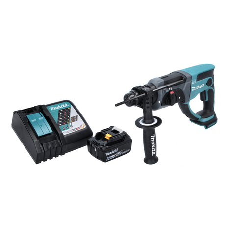 Makita DHR 202 RG1 Akku Kombihammer 18 V 2,0 J SDS Plus + 1x Akku 6,0 Ah + Ladegerät