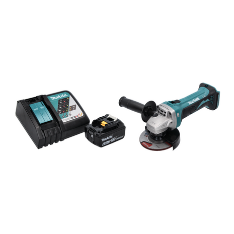 Amoladora angular a batería Makita DGA 452 RG1 18 V 115 mm + 1x batería 6,0 Ah + cargador