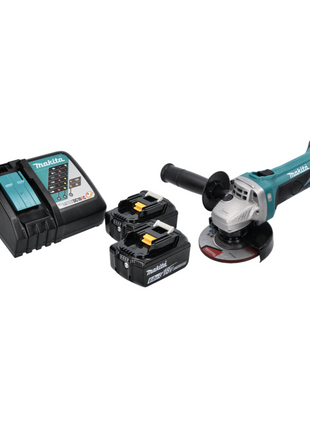 Makita DGA 452 RG Akku Winkelschleifer 18 V 115 mm + 2x Akku 6,0 Ah + Ladegerät