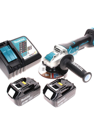 Makita DGA 519 RF Meuleuse d'angle sans fil 18 V 125 mm Brushless X-Lock + 2x batterie 3,0 Ah + chargeur