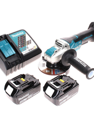 Makita DGA 519 RM Meuleuse d'angle sans fil 18 V 125 mm Brushless X-Lock + 2x batterie 4,0 Ah + chargeur