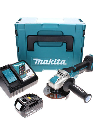 Makita DGA 519 RM1J amoladora angular a batería 18 V 125 mm sin escobillas X-Lock + 1x batería 4,0 Ah + cargador + Makpac