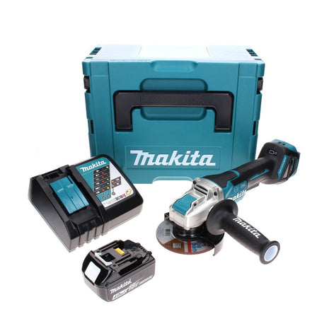 Makita DGA 519 RM1J Meuleuse d'angle sans fil 18 V 125 mm Brushless X-Lock + 1x batterie 4,0 Ah + chargeur + Makpac