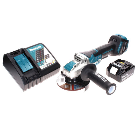 Smerigliatrice angolare a batteria Makita DGA 519 RT1 18 V 125 mm Brushless X-Lock + 1 batteria ricaricabile 5,0 Ah + caricabatterie