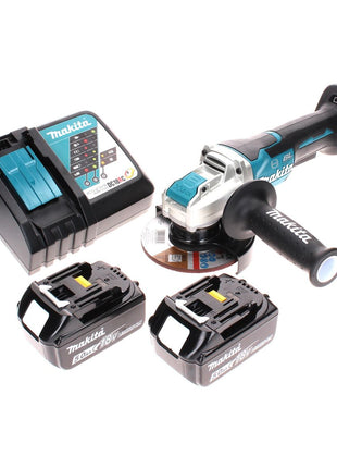 Makita DGA 519 RT Akku Winkelschleifer 18 V 125 mm Brushless X-Lock + 2x Akku 5,0 Ah + Ladegerät