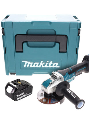 Amoladora angular a batería Makita DGA 519 T1J 18 V 125 mm sin escobillas X-Lock + 1x batería 5,0 Ah + Makpac - sin cargador