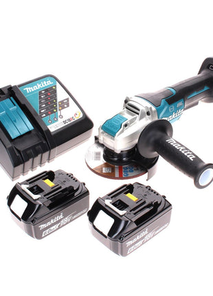 Makita DGA 519 RG Akku Winkelschleifer 18 V 125 mm Brushless X-Lock + 2x Akku 6,0 Ah + Ladegerät