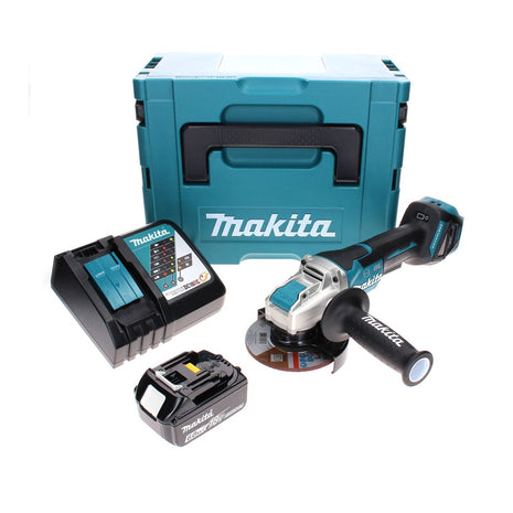 Makita DGA 519 RG1J Meuleuse d'angle sans fil 18 V 125 mm Brushless X-Lock + 1x batterie 6,0 Ah + chargeur + Makpac