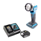 Makita BML 802 RG1 Akku Lampe für 14,4 und 18V Akkus + 1x Akku 6,0 Ah + Ladegerät