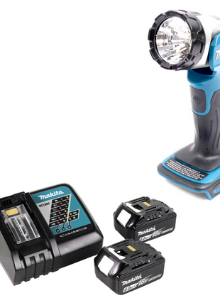 Makita BML 802 RG Akku Lampe für 14,4 und 18V Akkus + 2x Akku 6,0 Ah + Ladegerät