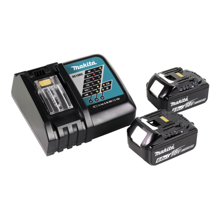 Makita BML802RG Lampada a batteria per batterie da 14,4 e 18V + 2 batterie da 6,0Ah + caricabatteria