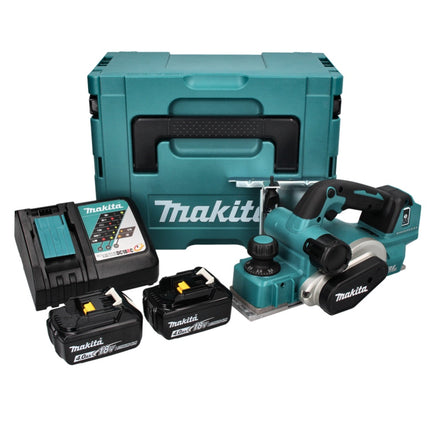 Pialla a batteria Makita DKP 181 RMJ 82 mm 18 V brushless + 2x batteria ricaricabile 4,0 Ah + caricabatterie + Makpac