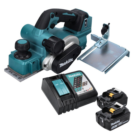 Makita DKP 181 RT strug akumulatorowy 82 mm 18 V bezszczotkowy + 2x akumulator 5,0 Ah + ładowarka