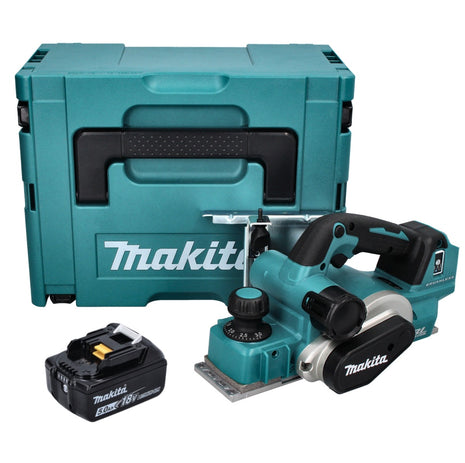 Makita DKP 181 T1J Strugarka akumulatorowa 82 mm 18 V bezszczotkowa + 1x akumulator 5,0 Ah + Makpac - bez ładowarki