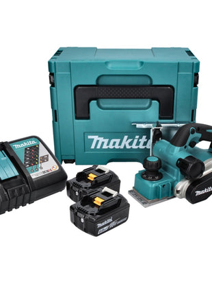 Makita DKP 181 RGJ Akku Hobel Falzhobel 82 mm 18 V Brushless + 2x Akku 6,0 Ah + Ladegerät + Makpac