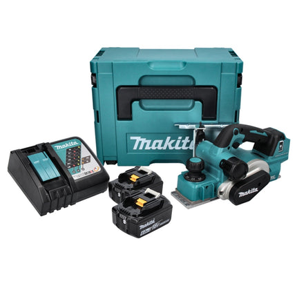 Pialla a batteria Makita DKP 181 RGJ 82 mm 18 V brushless + 2x batteria ricaricabile 6,0 Ah + caricabatterie + Makpac