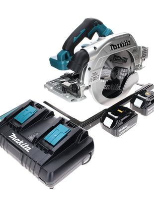 Makita DHS 900 PT2 Akku Handkreissäge 36 V ( 2x 18 V ) 235 mm Brushless + 2x Akku 5,0 Ah + Doppelladegerät