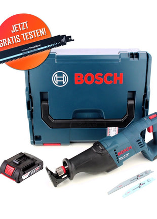 Gratis Bosch Carbide Säbelsägeblatt Bosch GSA 18 V-LI Akku Säbelsäge 18 V + 1x Akku 2,0 Ah + L-Boxx - ohne Ladegerät