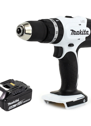 Makita DHP 453 G1W taladro percutor inalámbrico 18 V 42 Nm blanco + 1x batería 6,0 Ah - sin cargador