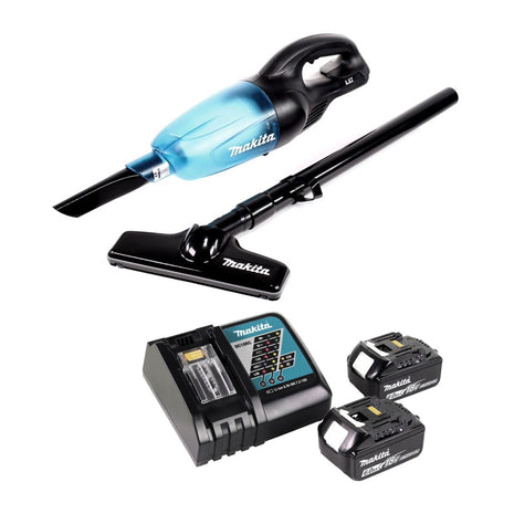 Aspirador a batería Makita DCL 180 RG B 18 V negro + 2x baterías 6,0 Ah + cargador