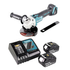 Smerigliatrice angolare a batteria Makita DGA 506 RG 18 V 125 mm brushless + 2x batteria ricaricabile 6,0 Ah + caricabatterie