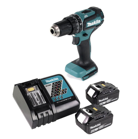 Makita DHP 485 RG trapano a percussione a batteria 18 V 50 Nm brushless + 2x batteria ricaricabile 6,0 Ah + caricabatterie