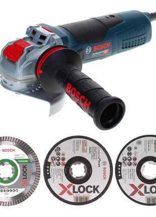 Bosch GWX 17-125 S Professional Winkelschleifer 1700 W 125 mm X-Lock + 25x Trennscheiben Expert + 10x Trennscheiben Standard + Diamant Trennscheiben Ceramic